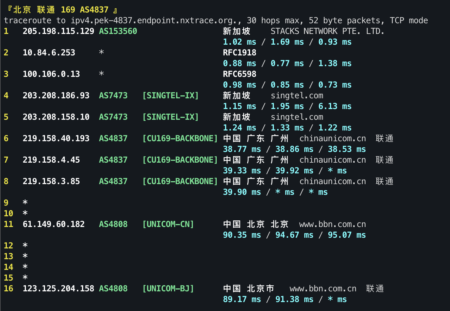 IPv4 回程 TCP 2